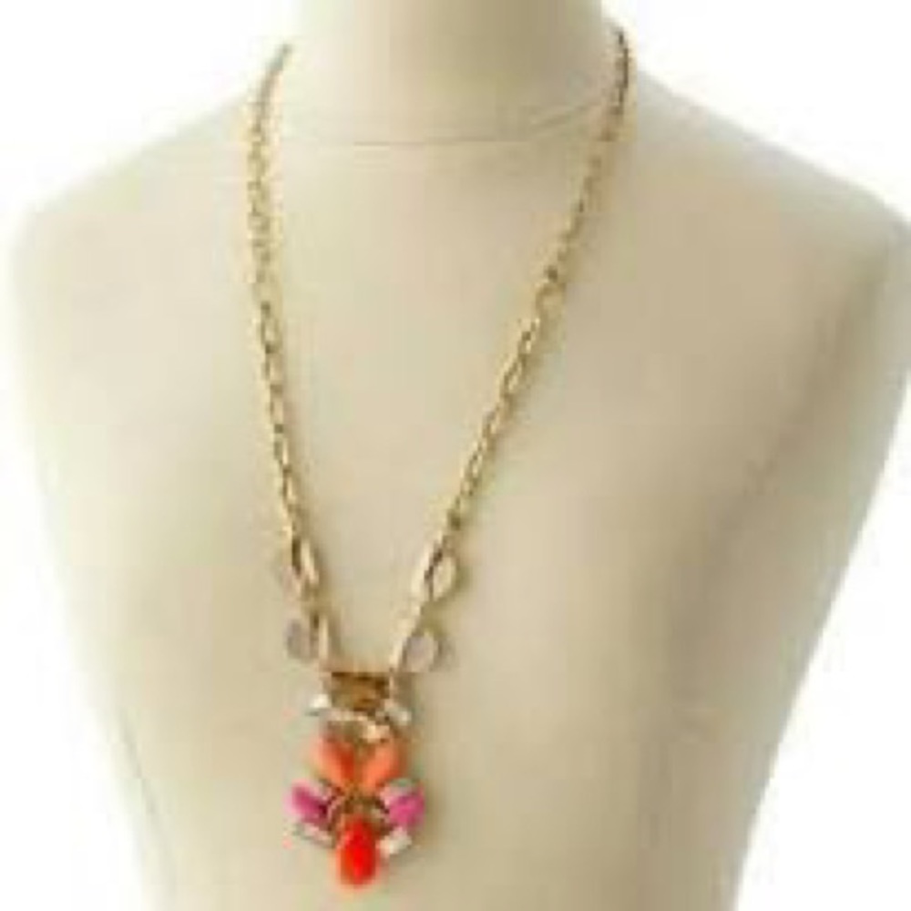 Stella & Dot Pop Geo Orange Statement Necklace - image 2